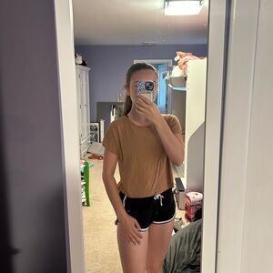 Altar'd State Tan Crop T-Shirt